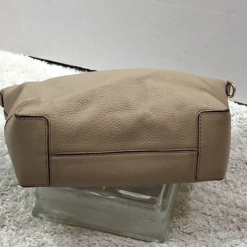 MMK taupe pebbled leather satchel